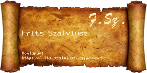 Frits Szalviusz névjegykártya